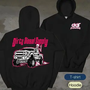 Dirty Diessel Supply Pink Diesel Truck Graphics Menswear Hoodie Pullover Long Sleeve Casual Tops Sweatshirts Vintage Bestie