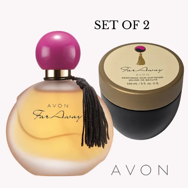 AVON Far Away Eau de Parfum 1.7 fl oz & Skin Softener 5 oz Set of 2 Floral Oriental Fragrance for Daily Use