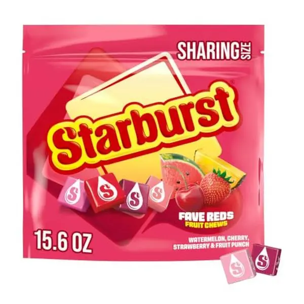 STARBURST FaveREDS Fruit Chews Candy, Chewy Candy, 15.6 oz Sharing Size Bag
