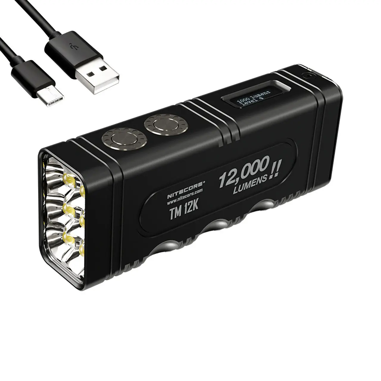 Nitecore TM12K Tiny Monster EDC Flashlight (12,000 Lumens | USB-C Rechargeable)