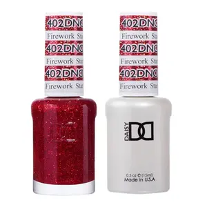 DND 402 Firework Star Gel and Lacquer Duo nail care nail art christmas red glitter