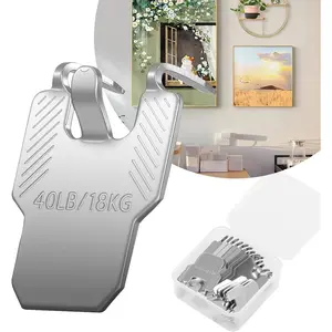 20-Pack Claw Drywall Picture Hangers, 40lb Heavy Duty Steel Hooks - No Drill, No Damage Easy Install & Reusable Hanging Hooks for Wall Decor, Perfect for Renters & Home Office