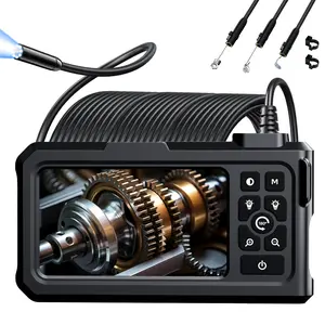4.3-inch IPS Screen Endoscope, 8 Adjustable LED Light Endoscope Cameras, Rigid Cable with Screen Snake Camera, IP67 Camera, Suitable for Pipeline Maintenance, Car Repair, And Sewer Detection, A Must-have Tool for Families