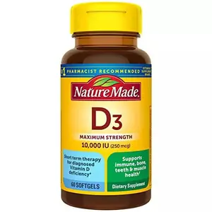 Nature Made Maximum Strength Vitamin D3 10000 IU (250 mcg) – Immune Support – 60 Softgels