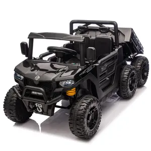Mersco Unisex 24V 440W 6-Wheel Electric Dump Truck, 2.4G Remote Control, Anti-Collision Bar, Bluetooth Music, Kidstoys for Kids Outdoor Play, Outdoor Stuff for Kids Ages 3-5 Halloween Christmas Gift