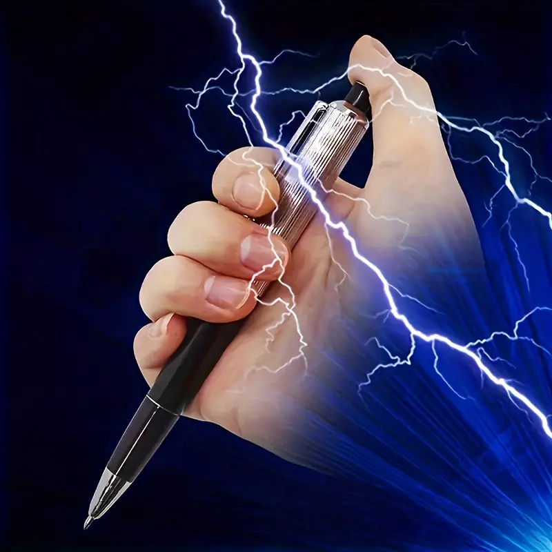 1/3/5/10Pcs April Fool's Day spoof electric shock pen, with a low voltage cap, a fun April Fool's Day gift, smooth writing, and harmless to the human body as a spoof stationery Funny Teacher Pens