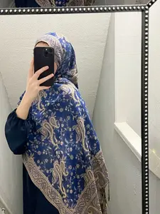 Women's Fashion Paisley Scarf with Tassels, Soft Breathable Long Shawl, Head Scarf, Muslim Daily Wear Hijab, Turban Hijab, Modesty, Ramadan Eid Accessory
