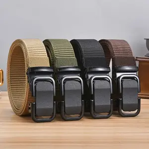 2pcs Multifunctional Casual Men Tactical Ratchet Belt, Universal Size- 47 Inches, Trim To Fit, No-Hole Design Easier Adjustabl, With Durable Square Automatic Buckle, Minimalism Slide Waist Band, Lightweight Breathable Elastic Girdle, Universal Accessories