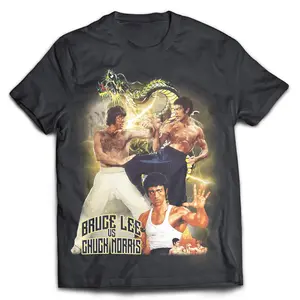 Women's Fitted Cotton Short-Sleeve T-Shirt - Round Neck, Casual Streetwear Top with Iconic Martial Arts Rivals Print Tribute, Shortsleeve