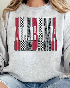 Checkered & Cheetah Alabama Heavy-weight Crew Sweatshirt