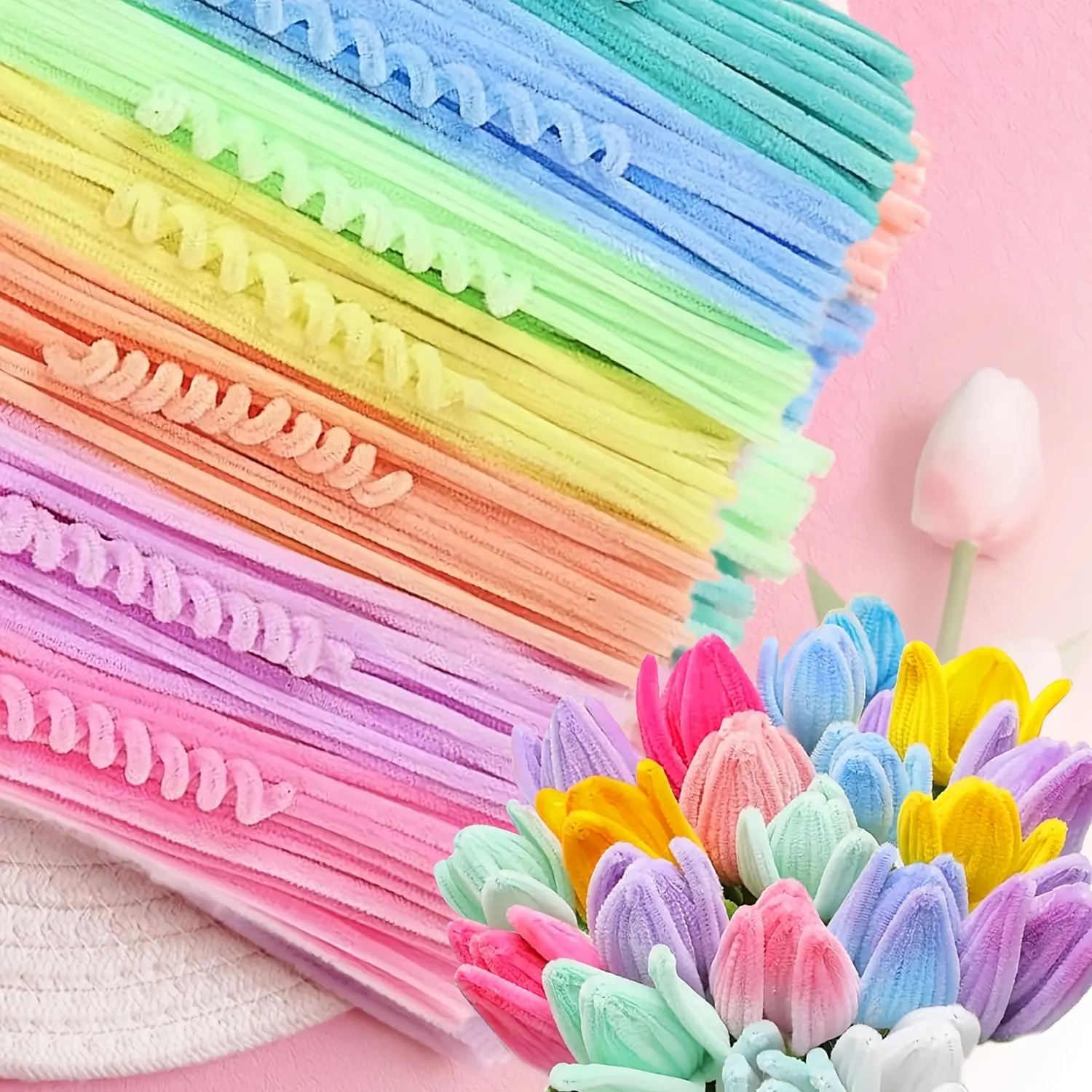500 Macaron Twist Sticks, Dopamine Chenille Stems, Soft Candy Color DIY Craft, for Handmade Bouquet, Mother's Day, Art Creation & Home Decor-Greenish Rose Artificial Bouquet Garnet Foam Mini vase decorative plant Mother's Day flowers jumbo Summer vibies o