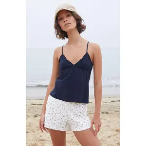 John Galt Women's Navy Tiffany Bow Tank Top