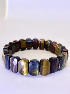 1count  14mm Tiger Eye Stone Hand Bracelet Gorgeous Semi-Precious Gemstones Stretch Gemstone Bracelet Stone Bead Bracelet Jewelry Healing Crystal Souvenir Crystal Bracelet Crystal Energy Stone Beads Gemstone Rondell Beads Love Gift Birthday Gift...