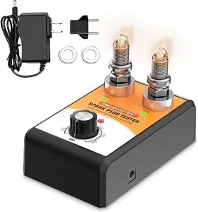 Dual Hole Spark Plug Tester 0-6000RPM Ignition Coil Diagnostic Tool for 12V Gasoline Cars & Motorcycles