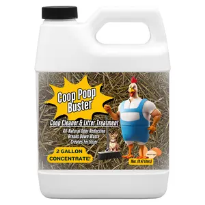 Coop Poop Buster – Chicken Coop Cleaner | 2-Gallon Mix | Natural Coop Refresher for Chickens | Safe & Effective Cleaning | Spray for Coops & Nesting Boxes, Pig Pens, | 16 oz Concentrate. 2,000+ Sq Ft