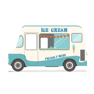 212 MAIN Large-Size Ice Cream Truck Cardboard Cutout - 45x76 in. Stand-In Card, Home Decor, Home Goods, Photo Prop for Decorating