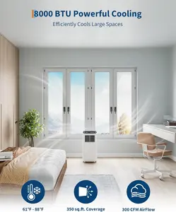 Portable Air Conditioner 8000 BTUs Room Air Conditioner 3in1 Cooling AC Portable Air Conditioner with Fan Dehumidifier