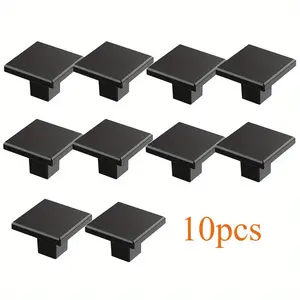 10 Pack Square Kitchen Cabinet Knobs, 1.26 Inch Drawer and Dresser Knob, Handle Pulls for Cabinet Doors, Bathroom Drawers