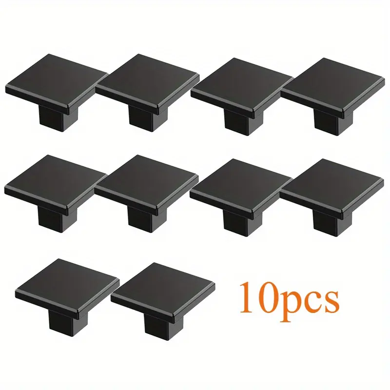 10 Pack Square Kitchen Cabinet Knobs, 1.26 Inch Drawer and Dresser Knob, Handle Pulls for Cabinet Doors, Bathroom Drawers