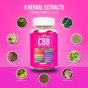 CBB Health Gummies - Women's Supplement - Berry Flavored - 9 Herbal Extracts - 60 Count - Vegan & Gluten-Free - Gelatin-Free- Essential Vitamins A C E B6 - Chasteberry - Dandelion Root - Saw Palmetto - Dong Quai - Fenugreek - Flax Seed - Wild Yam Root