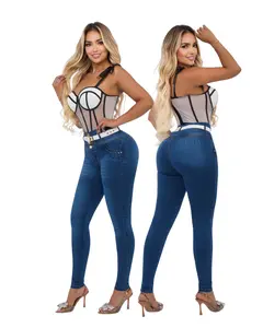 Liana Women's High-Waist Slim Fit Colombian Booty Lifting Jeans - Tummy Control Hugging Fit Denim Bottoms for Outdoor Activities, Ideal with Crop Tops