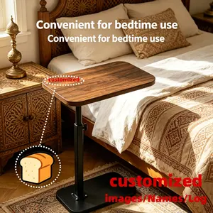 17.72~ 31.5 inches can be lifted and moved side table, black metal frame with multi-color table board, easily transformed into a notebook computer table, coffee table or bedside table, Mother's Day practical and considerate gifts.