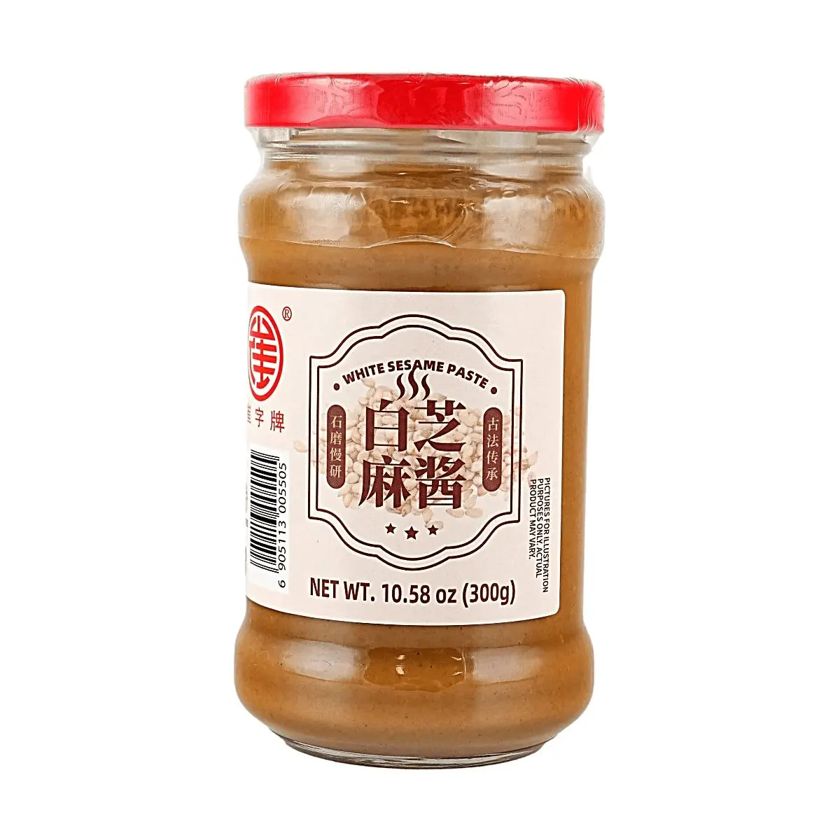 CUIZIPAI White Sesame Paste 300g - Pure Ground Sesame Sauce for Salad, Hot Pot, and Cooking