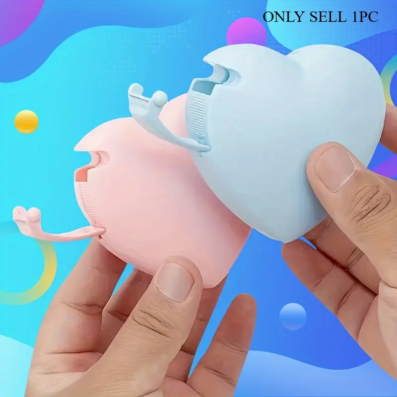 Creative heart-shaped tape dispenser | Portable and durable PP material | Invisible tape cutter with additional mini tape rolls included | Perfect for office, school, and home use, home office accesso, Stationery Office Supplies