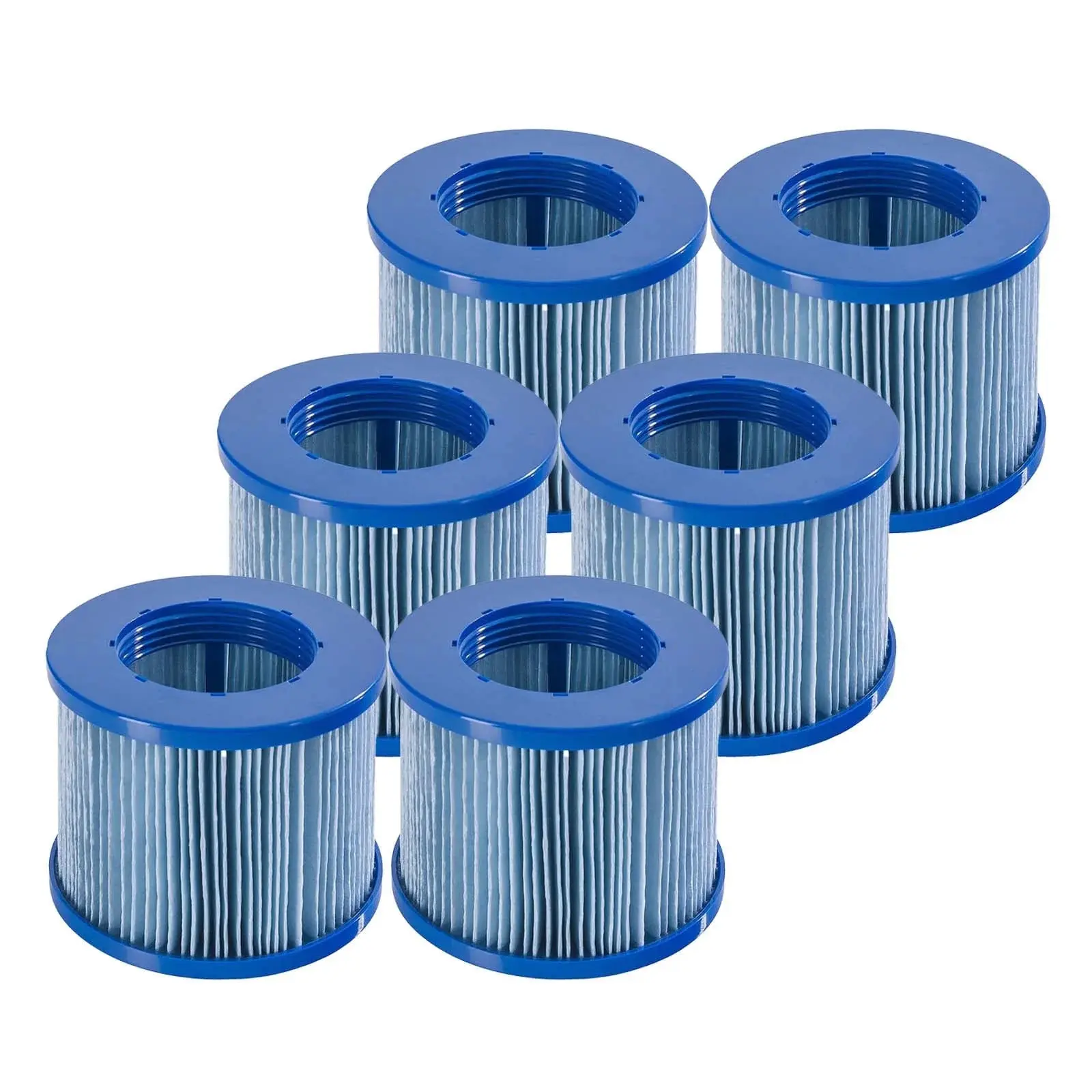 RELXTIME 6-Pack Blue Spa Cartridges with Blue Filter Paper, 11.8"x6.1"x3.9" Replacements for Pool & Hot Tub Filtration Systems