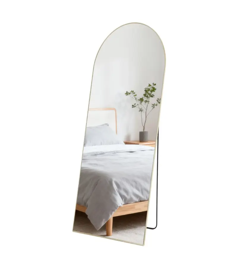 Arched Full Length Mirror - Golden/21x56" with Aluminum Alloy Frame for Bedrooms and Living Rooms