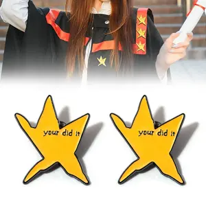 SGGUI 2Pack Star Shaped Brooch,"Your Did It" Brooch Pin Funny Star Enamel Pins,Fashion Accessories for Women & Men,for Backpacks, Jeans, Scarves, Hats Decoration, Graduation Gifts for Friend,Backpack Bag Decr