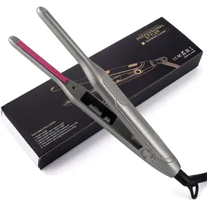 Short Hair Small Flat Iron, Hair Straightener and Curling Iron in one, mvxitanny Pencil Hair Straightener, Adjustable Temperature Straight with 1/3 inch Beard, Instant Heating, Dual Voltage