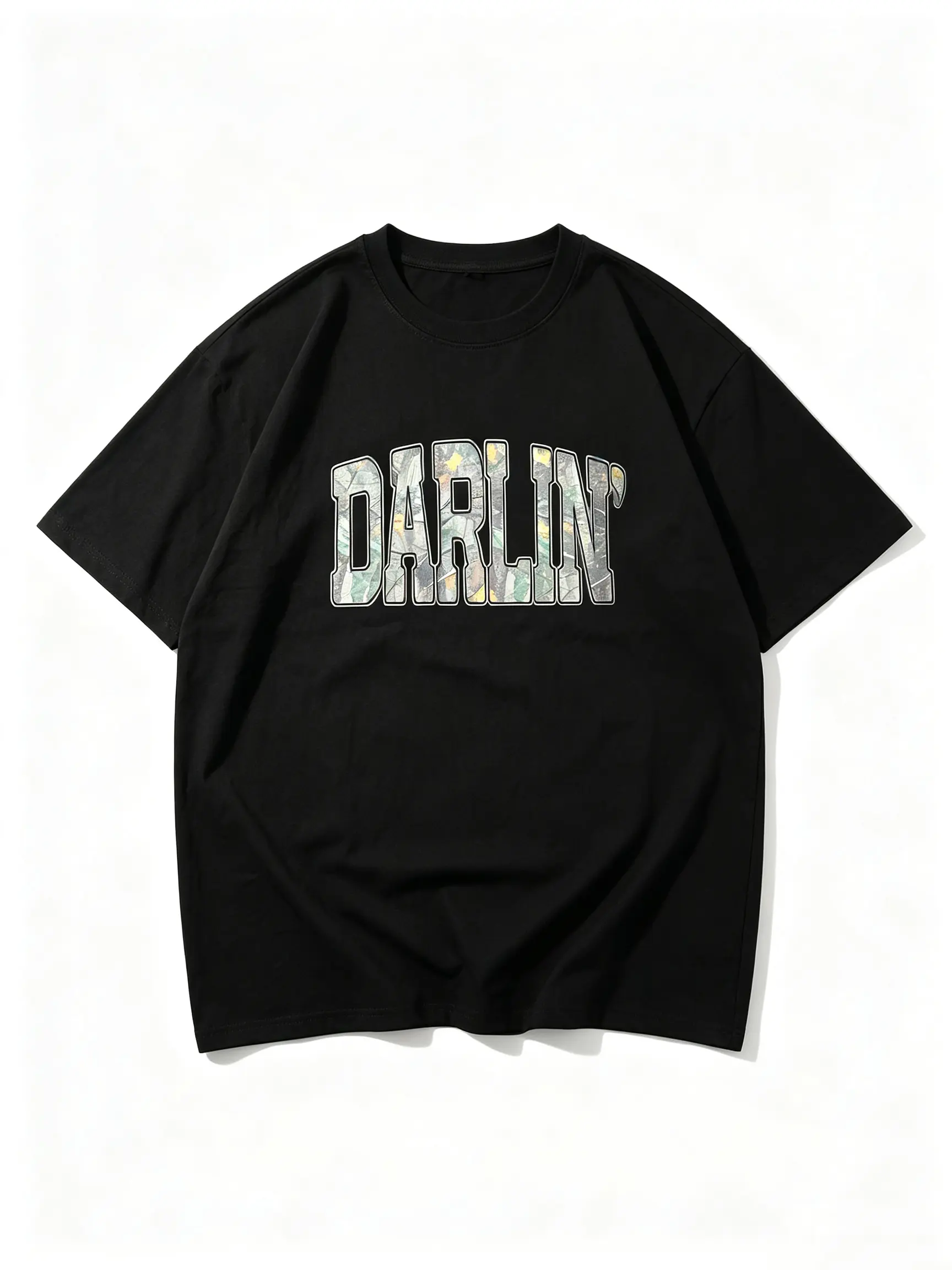 Retro Camo Western T-Shirt, Darlin Retro Camo Country Distressed Cowboy Quote, Camouflage Shirt, Western Concert Shirt, Southern Tee Cute Womenswear Oversized Flat