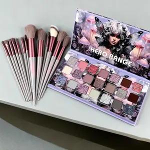 Animated Floral Fairy 21-Color Eyeshadow Palette with Brush Set - Pearl Shimmer, Matte & Metallic Finishes - Beginner-Friendly, Smudge-Proof & Long-Lasting - Winter Holiday Party Shades - Ideal Gift for Makeup Lovers！