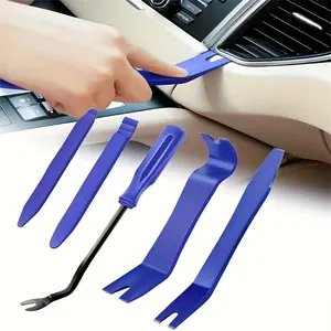 5-piece car decoration disassembly tool set, car panel door and window tools, effortless disassembly of clip fasteners, blue pry tool set, essential for vehicle maintenance, Automotive maintenance tools