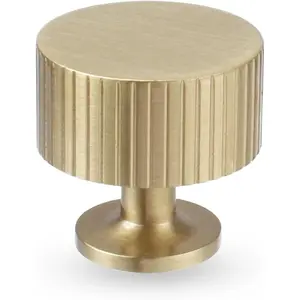 4pcs Brass Cabinet Knobs Pulls Cabinet Drawer Dresser Gold Knobs Handles (1-1/8"x1-1/8/28mmx28mm),Brushed Brass Finish