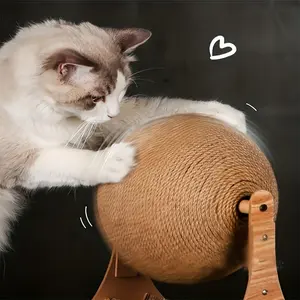 Ferris Wheel Cat Scratcher Standing Cat scratcher ball, a Vertical Scratcher, Natural Sisal Scratcher with a suspended ball toy - a super tall fencing scratcher column for sharpening claws, a self-entertaining and boring cat toy