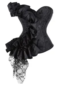 New Gothic Lace Corset Dress, Asymmetrical Design, Party/streetwear Essential, Vintage Sexy Bodycon, All Seasons