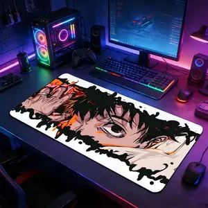 Graffiti Style Anime Character Large Extended Gaming Mouse Pad, Non-Slip Rubber Base Stitched Lock Edge Desk Mat, Bold Street Art Anime Design, Durable Computer Accessory for Home Office & Gaming Setup, Perfect Gift for Gamers & Anime Fans, Anime Mousepad
