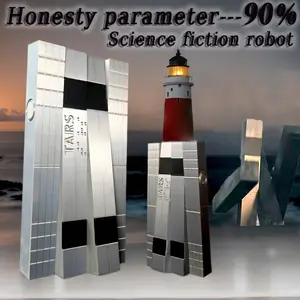 Interstellar Realistic Robot Model Handmade Decoration, Durable Material Design for Home Office Game Desk, Unique Gift Idea for Fans & DIY Players