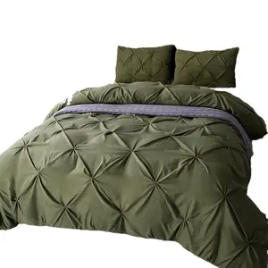3-Piece European Style Handmade Solid Color Bedding Set - All-Seasons Hypoallergenic Lightweight Comforter, Fitted Sheet, Neck Pillow - Luxury Bedroom Textile Supplies, Three Pieces