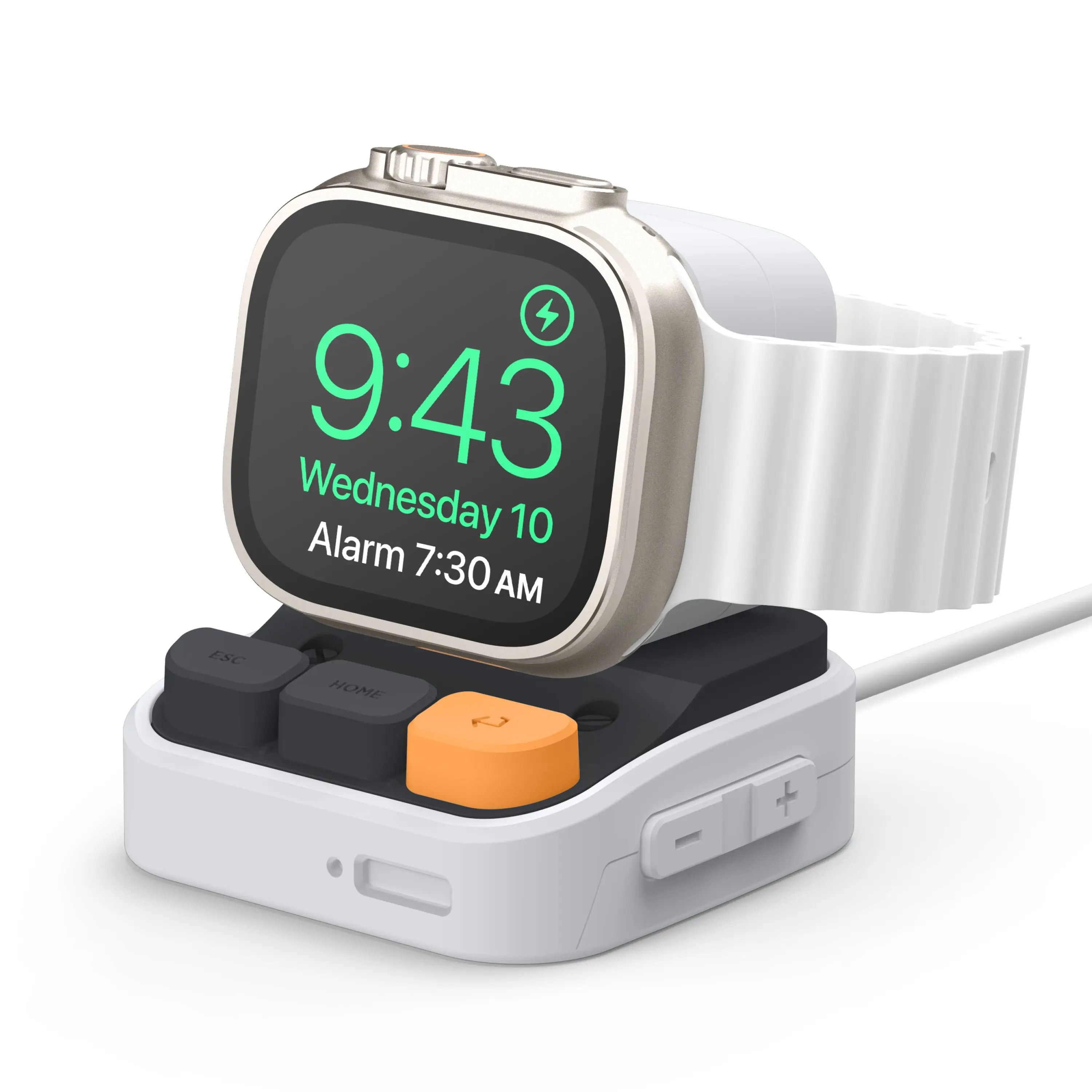 W9 Stand Compatible with All Apple Watch Series - Retro Design, Durable Silicone Charger Accessory [2 Colors]