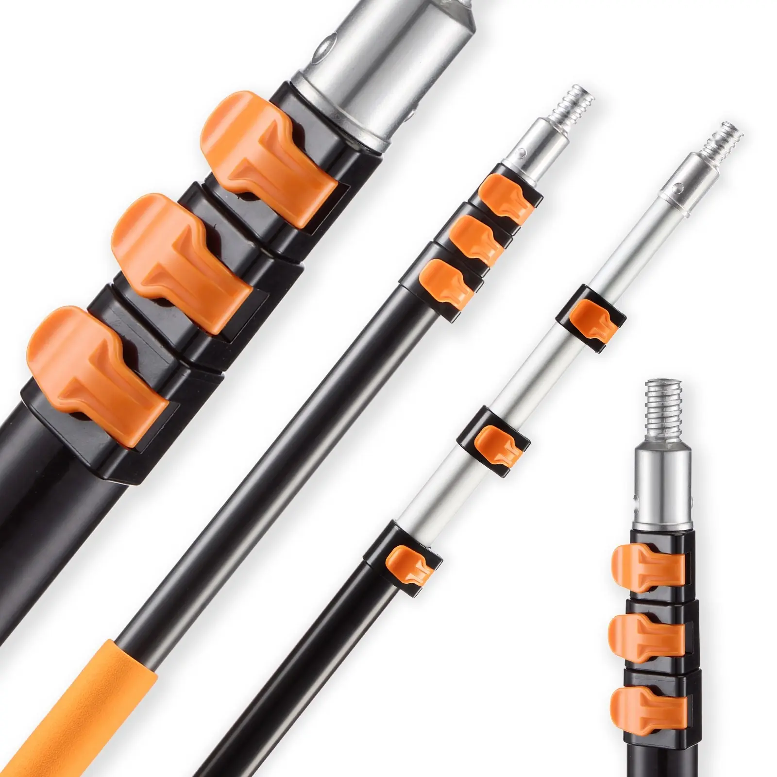 Telescopic Extension Pole 3.8-12 Feet, Adjustable Aluminum Multi-Purpose Pole for Painting and Cleaning, High-Reach Home Maintenance, Window and Ceiling Access, Roller Compatible, Locking Clamp, Lightweight Durable