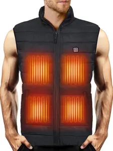 Men's Heated Vest with 12V Battery Pack, Lightweight Electric Heating Vest, Winter Outdoor Hunting Vest, Black/Camo - Perfect Winter Gift