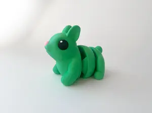Easter's Green Bunny Fidget Toy - Medium High-Quality 3D-Printed Articulated Buddy with Tiki-Taka Noise for Indoor and Outdoor Play & Stress Relief