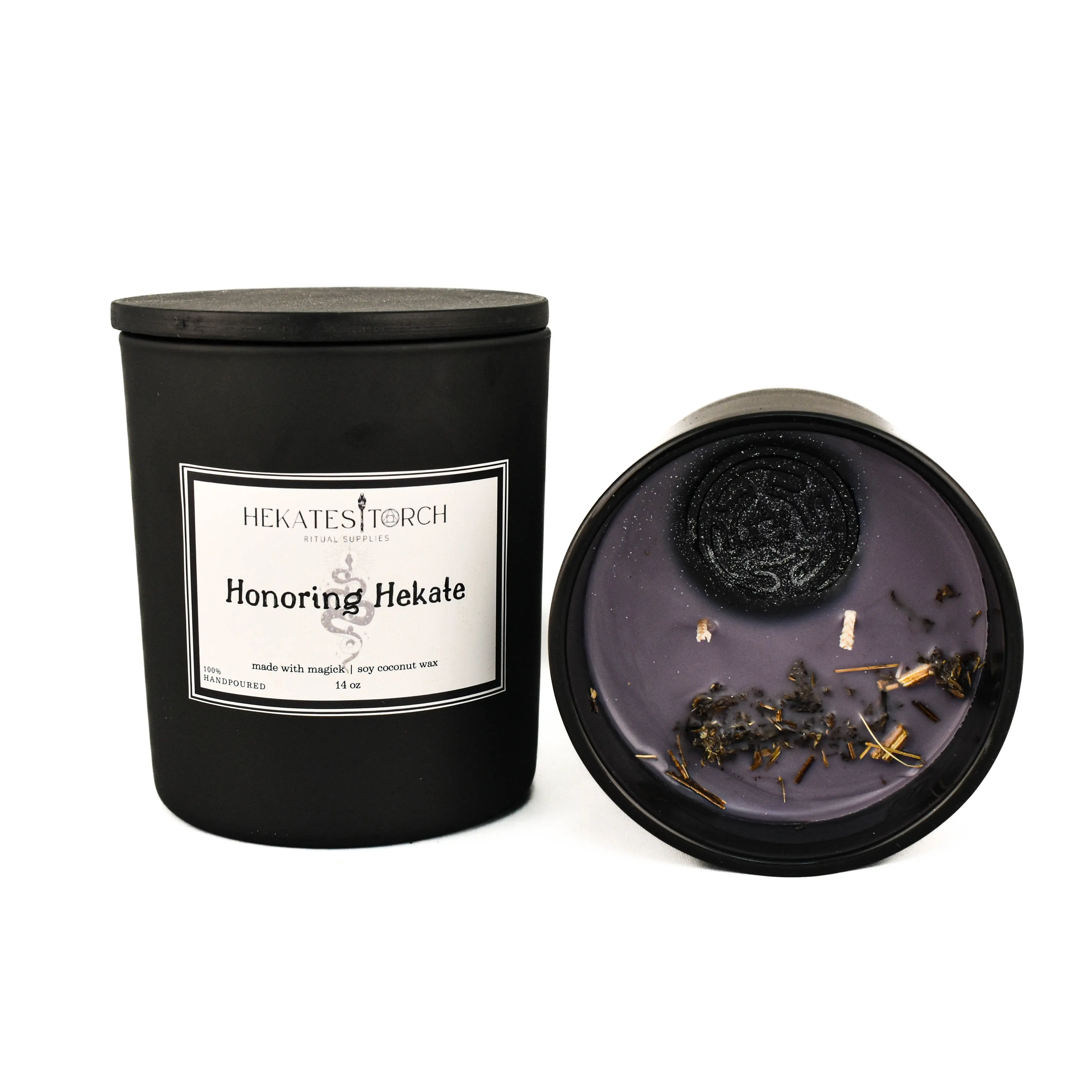 Hekates Torch Honoring Hekate Ritual Candle 13 oz Heat Resistant Magician Candle Infused with Cypress Bayberry & Olive for Sacred Lunar Rituals