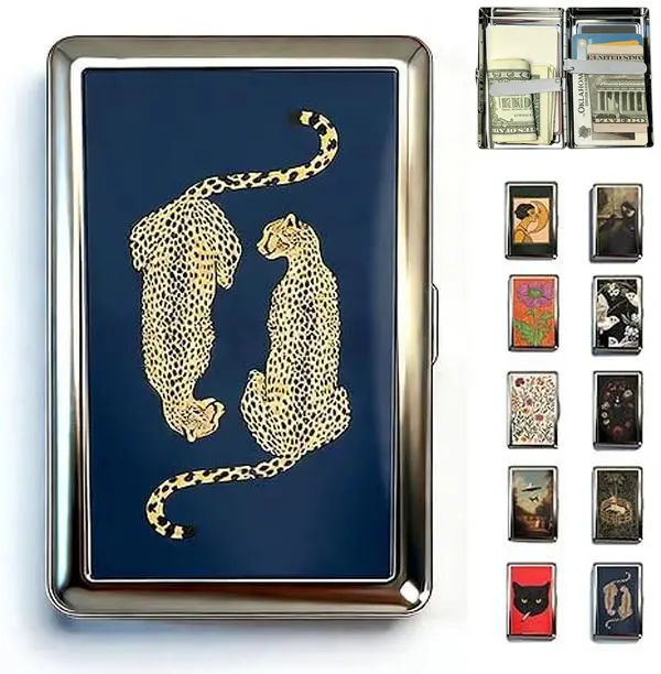 New Vintage Versatile Metal Case with Easy Snap, Vintage-Style Versatile Card & Cash Case, Elegant and Rebellious Card Box for Credit Cards Cash Id Business Cards