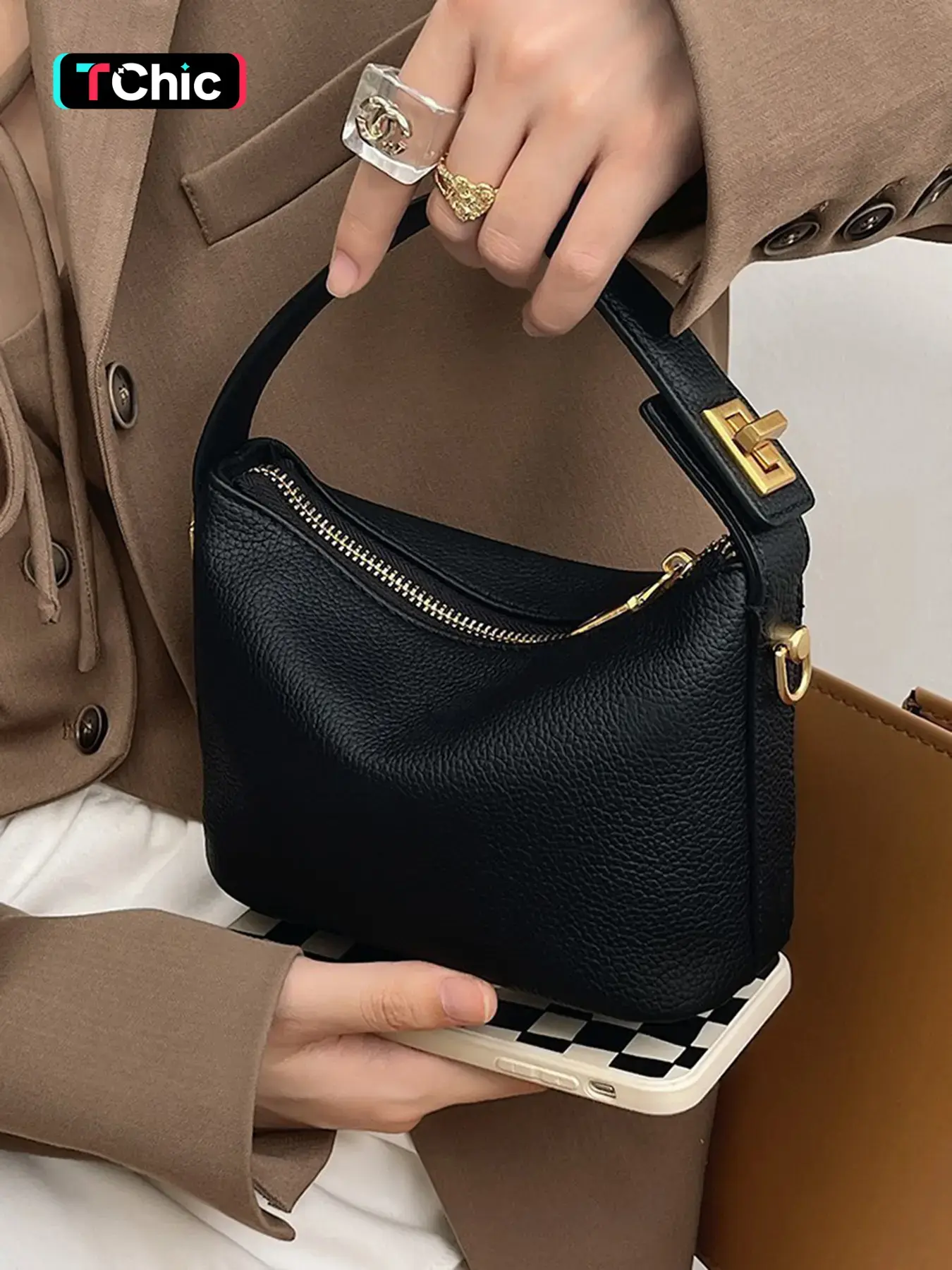 Trendy Casual Women's Minimalist Purse, Fashionable Purse, Unique Design Lunch Box Bag, Cloud Pattern Versatile Handbag Shoulder Bag Soft PU Leather Small Square Bag, Handheld Bag, Fashion Square Bag