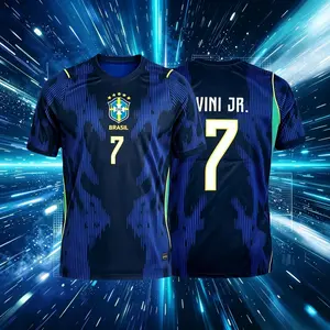 2026 Brazil National Home And Away Yellow And Blue Neymar Vini Raphinha Short Sleeve Soccer Jersey Fans Version