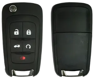 Set Of 2 Flip Remote Key Compatible with Chevrolet 2010-2017, 5 Buttons